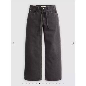 Levis Premium Women's 26 x 29 XL Straight Baggy Wide Leg Jeans Faded Black